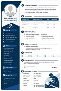 Fresher Simple Resume Format for Freshers
