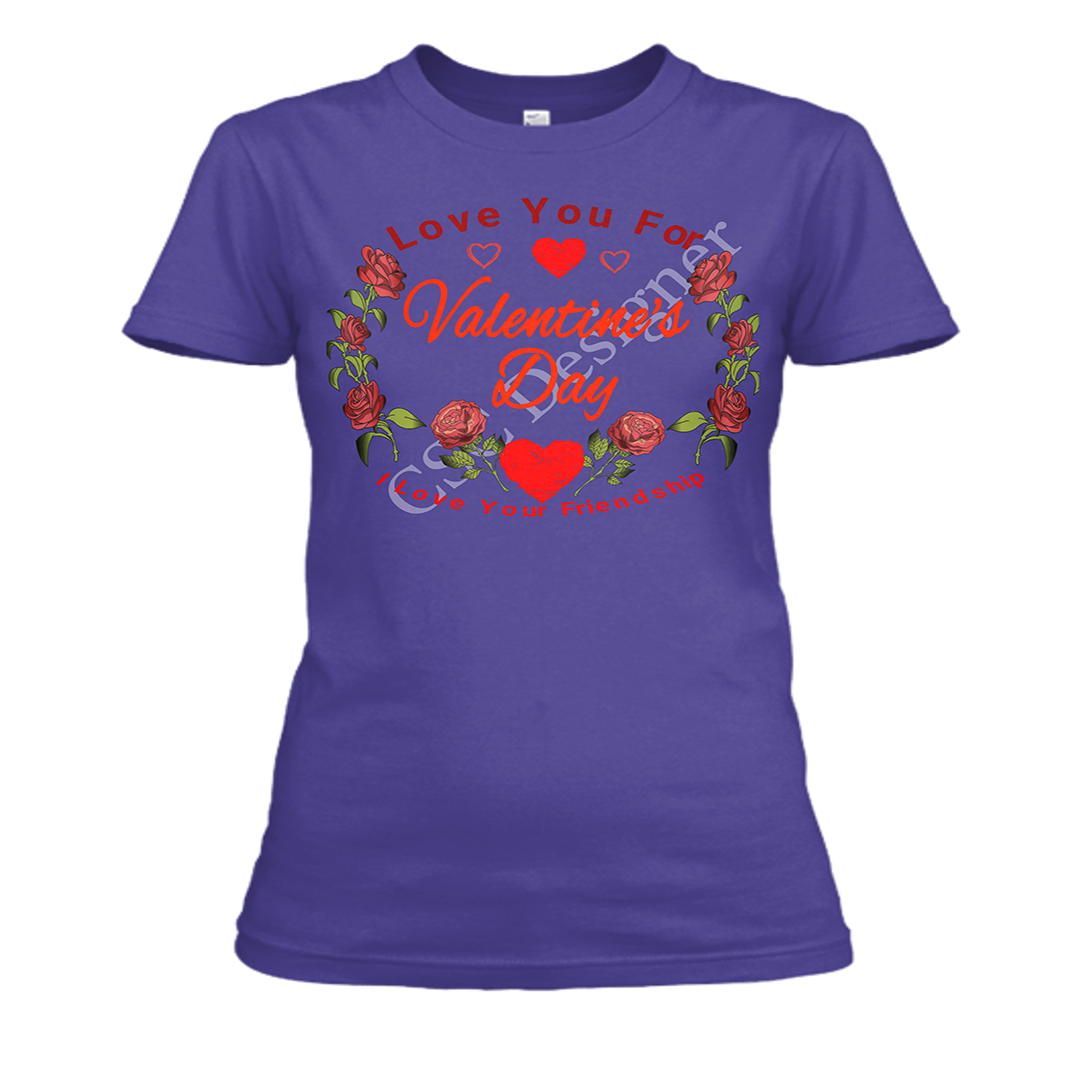 Blue T-Shirt Mockup Valentine's Day