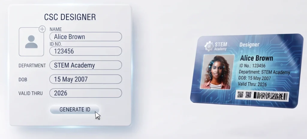 Single ID Card Generator by CSC Designer